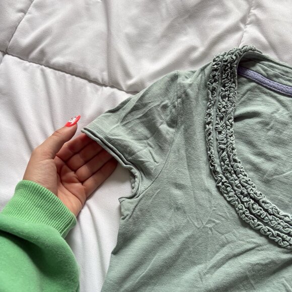 Vintage 90s Y2K Mint Green Womens Size 6 Green T Shirt Baby Tee Round Neck - Picture 3 of 8